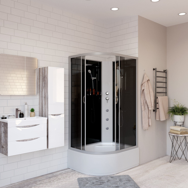 Душевая кабина Niagara Classic NG-2510-14RBKG 120х80х200, высокий поддон 40 см, стекло тонированное