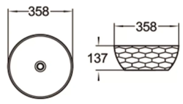Раковина керамическая (накладная)  SantiLine SL-1038