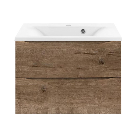 Тумба под раковину Vincea Mia 650 подвесная, 2 выкатных ящика soft close, V.Oak