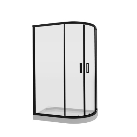 Душевое ограждение Niagara Nova NG-6821-08 BLACK 120x80x190 полукруг, двери раздвижные