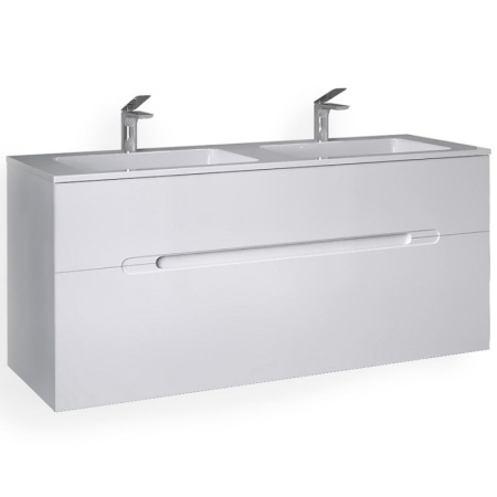 Тумба под раковину Jorno Modul 120 Mоl.01.122/P/W белый глянец