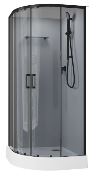 Душевая кабина Aquanet Passion EVO R black 90x90 набор 3