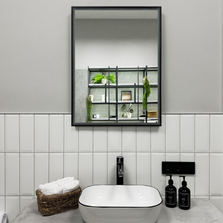 Зеркало RoxenBath Sigma (60x80) в черной алюминиевой раме