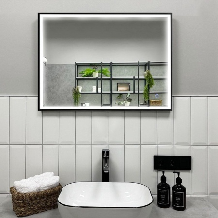Зеркало RoxenBath Sigma (80x70) в черной алюминиевой раме