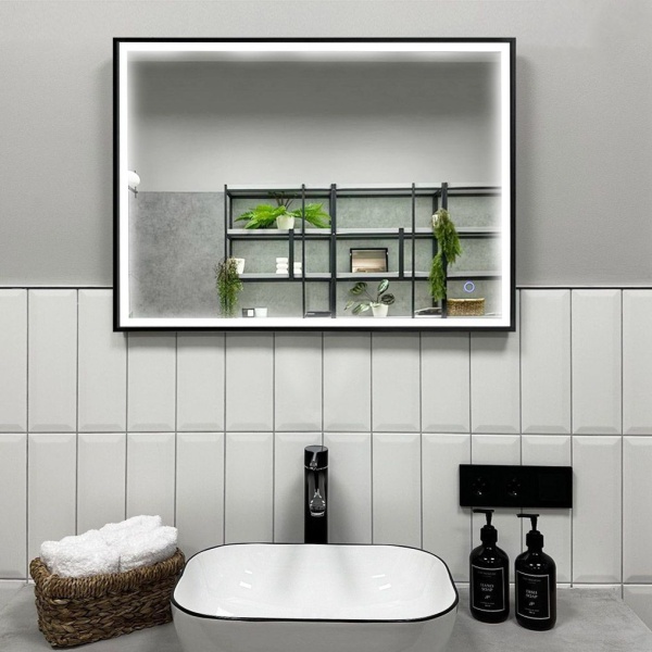 Зеркало RoxenBath Sigma (90x70) в черной алюминиевой раме