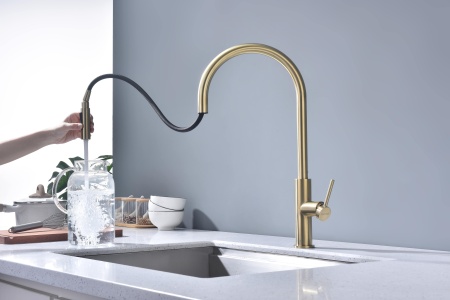 Смеситель для кухни SENSO, светлое золото, Se215180-LG, Paulmark