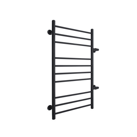 Полотенцесушитель водяной ARIANO Турин 100х53 боковое подключение черный матовый, 10 перекладин, американки угловые 1'x1' в комплекте