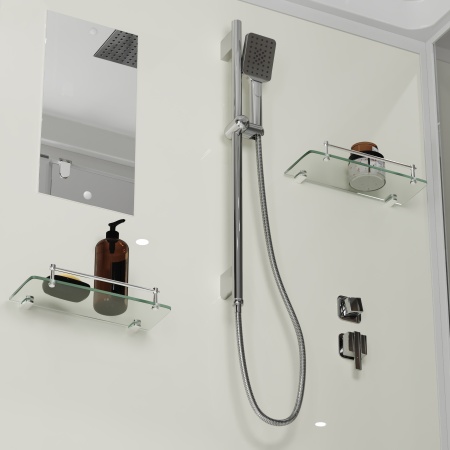 Душевая кабина Niagara Standart ST100/80/15Q (100х80х215) прямоугольник,поддон 15см,распашная,проф.белый