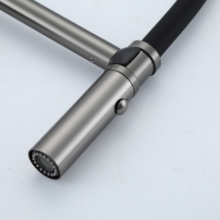 Смеситель для кухни с гибким изливом GAPPO G4098-29, оружейная сталь