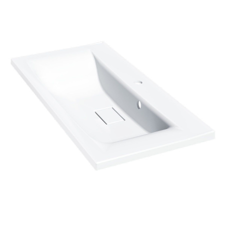 Тумба Vincea Mia 900 подвесная, 2 выкатных ящика soft close, G.White с умывальником VCB-3M900W из искусственного камня, цвет белый