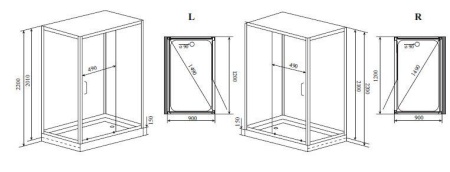 Душевая кабина Timo Premium PURO Н-510 R 90x120x220