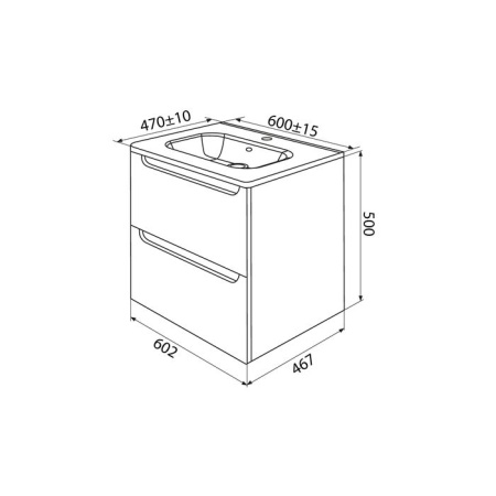 Тумба с раковиной IDDIS Edifice 60 подвесная белая EDI60W0i95K