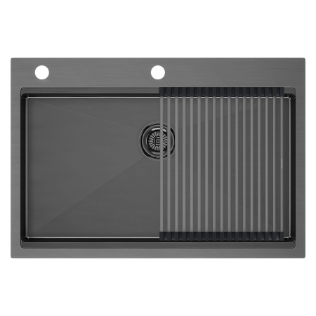 Мойка нерж. сталь KRONER-PRO 75, PM707551-GM, вороненая сталь, 750х510мм, Paulmark