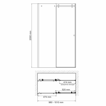 Душевая дверь WasserKRAFT Vils 56R12
