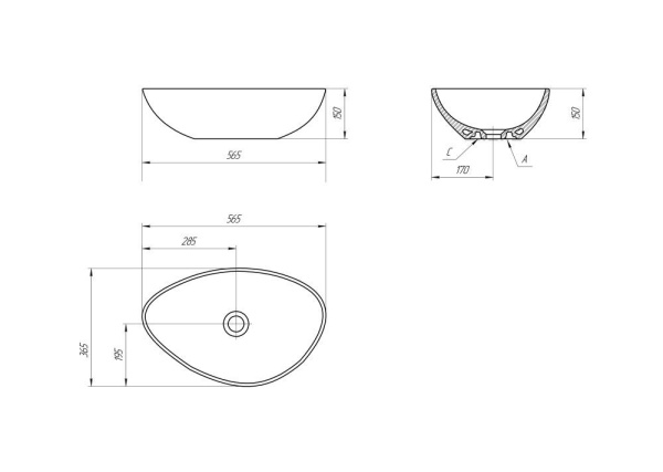 Раковина на столешницу Cersanit MODUO 55 LEAF, 63571