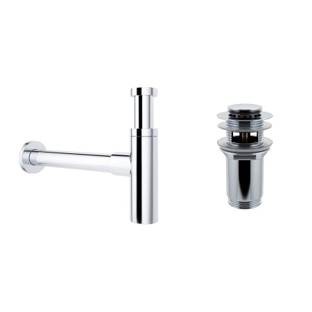 Комплект 3 в 1 Lavinia Boho Bathroom Sink 21520467: врезная фарфоровая раковина 60 см, металлический сифон, донный клапан
