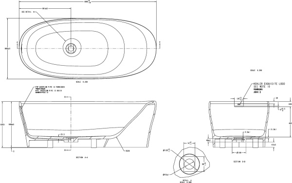 Ванна из искусственного камня Allen Brau Krion Neo XL 180x80 2.35002.21 белый матовый