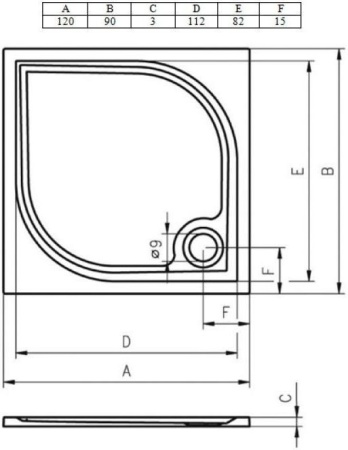 Душевой поддон Riho Kolping DB34 DB3400500000000 120x90