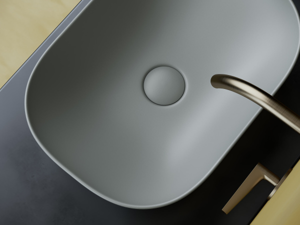 Умывальник Ceramicanova чаша накладная прямоугольная (цвет Темный Антрацит Матовый) Element 455x325x135мм