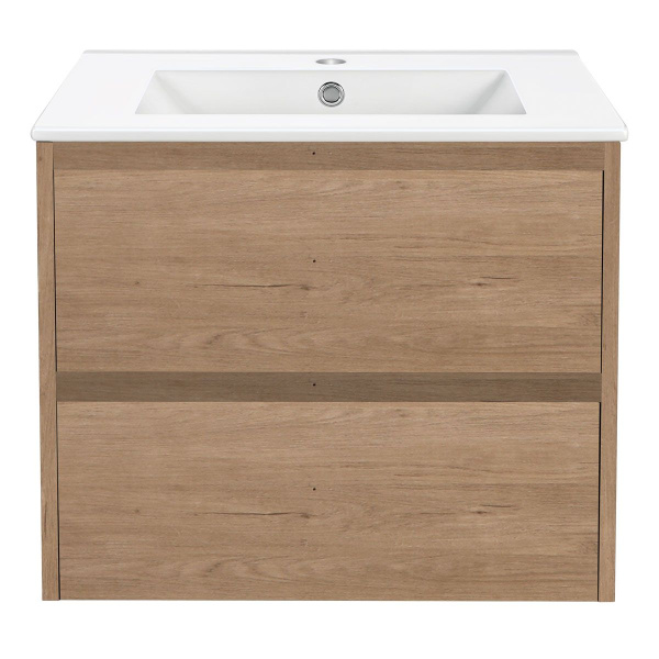 Тумба под раковину Vincea Gio 600 подвесная, 2 выкатных ящика soft-close, N.Oak