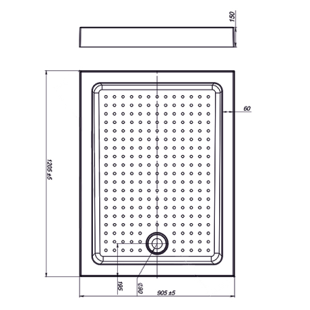 Поддон для душа акриловый Vincea VST-3AR-9012, 1200*900*150