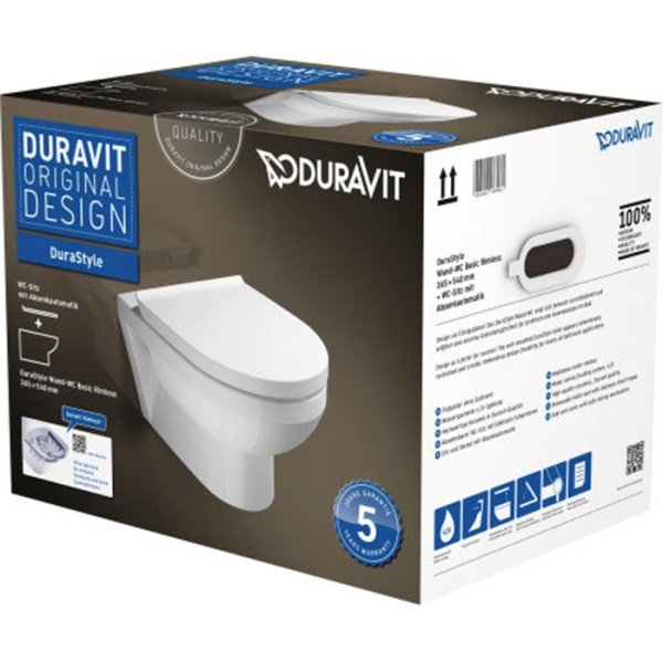 Duravit DuraStyle Комплект: подвесной унитаз Basic Rimless 256209 36.5х54см.+ сиденье с SoftClose 002079 45620900A1 (256209+002079)