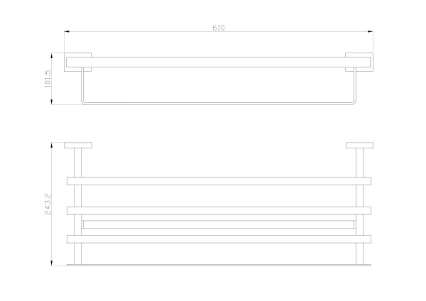 Полотенцедержатель с полкой WONZON & WOGHAND, Хром (WW-9781)