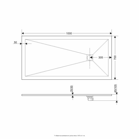 Душевой поддон прямоугольный RGW ST-W Белый, 900x1200