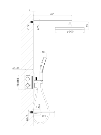 Душевая система ALTROBAGNO Рикко (Ricco) 040309 GM