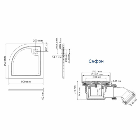 Душевой поддон WasserKRAFT Salm 27T01