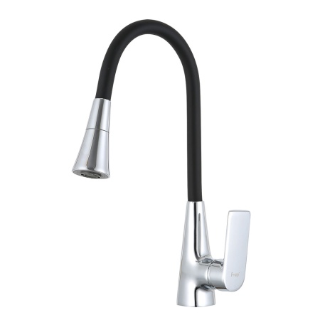 Смеситель для кухни с гибким изливом и режимом душ FRAP F4471, хром