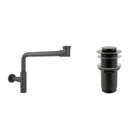 Комплект 3 в 1 Lavinia Boho Bathroom Sink 21520317: накладная фарфоровая раковина 42 см, металлический сифон, донный клапан