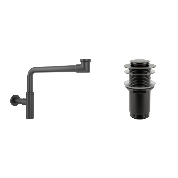 Комплект 3 в 1 Lavinia Boho Bathroom Sink 21520317: накладная фарфоровая раковина 42 см, металлический сифон, донный клапан