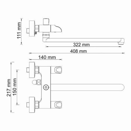Смеситель для ванны WasserKRAFT Lossa 1202L