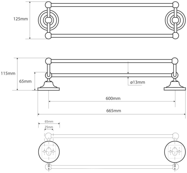 Держатель для полотенец Bemeta Retro 144104237 (67 см)