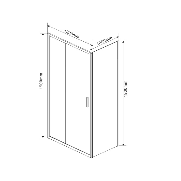 Душевой уголок Vincea Garda VSR-1G1012CL, 1200*1000, хром, стекло прозрачное