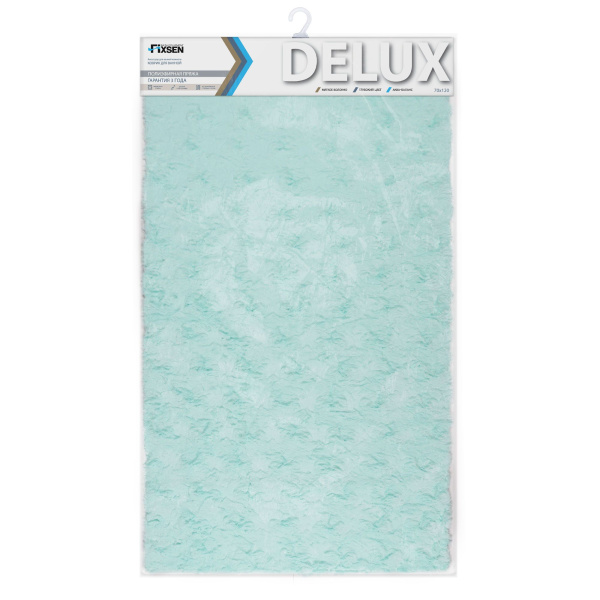 Коврик для ванной 1-ый Fixsen DELUX, FX-9040T бирюзовый, 70х120 см