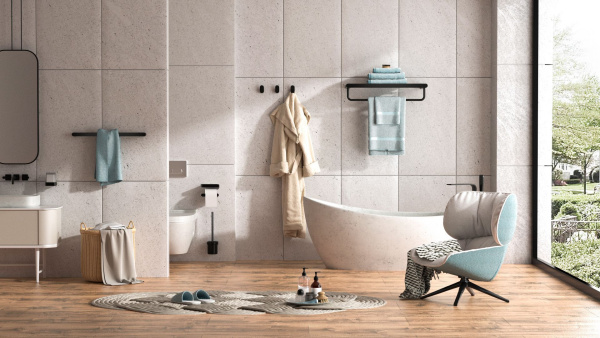 Полотенцедержатель с полкой WONZON & WOGHAND, Черный (WW-7781)