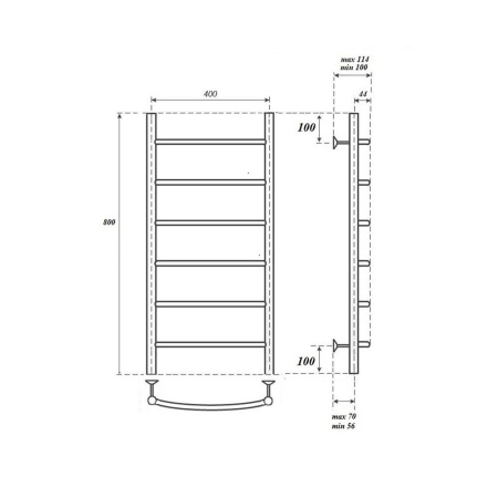 Полотенцесушитель водяной Point PN04148 П6 400x800, хром