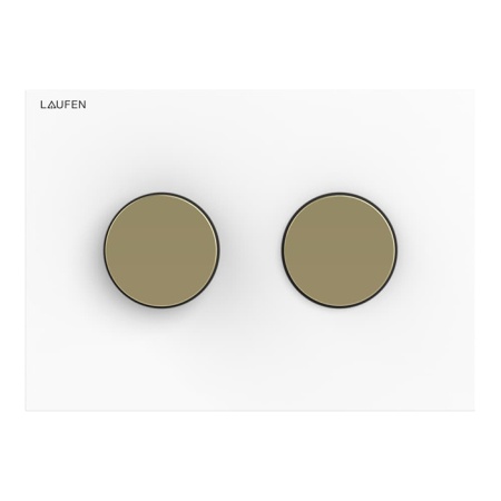 Laufen INEO GROOVE Клавиша смыва, панель: белый глянцевый, клавиши: PVD золото глянцовое 9.0011.7.198.000.1