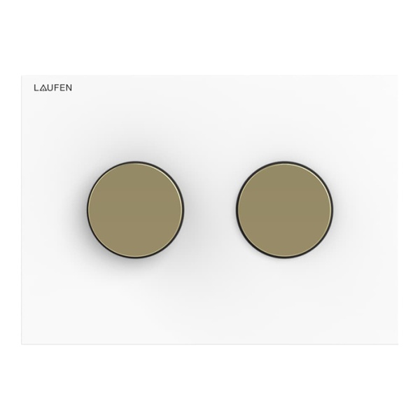 Laufen INEO GROOVE Клавиша смыва, панель: белый глянцевый, клавиши: PVD золото глянцовое 9.0011.7.198.000.1
