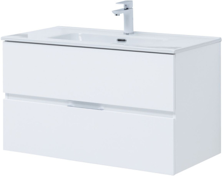 Тумба под раковину Aquanet Алвита New 90 2 ящика, белый матовый