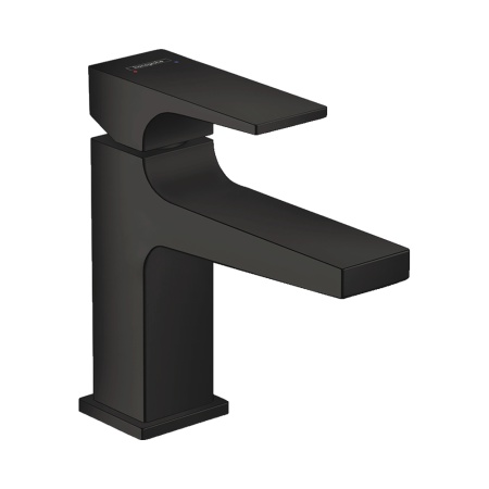 Hansgrohe Metropol Смеситель для раковины 100 однорычажный для маленькой раковины с рычаговой рукояткой со сливным клапаном Push-Open черный матовый 32500670