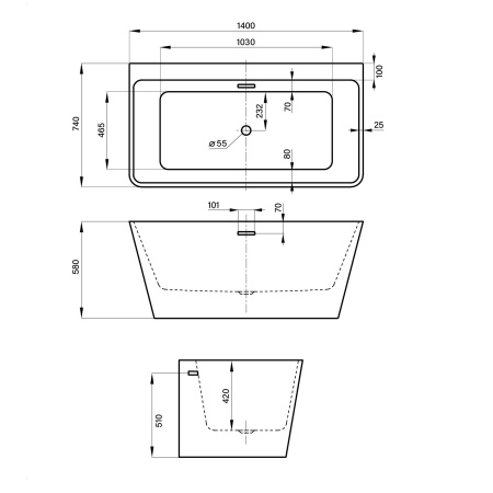 Акриловая ванна в наборе 3 в 1: отдельностоящая ванна, ножки, экран Wellsee Graceful Pro 230901000