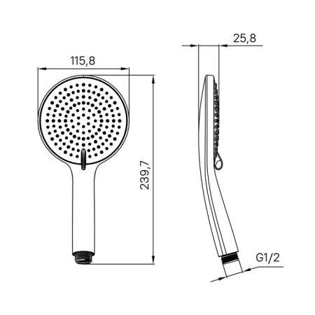 Лейка для душа IDDIS Optima Home, графитовая OPH3F0Gi18