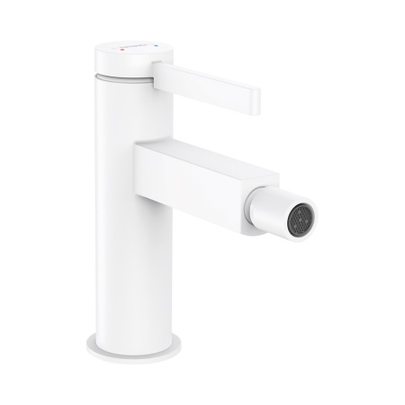 Hansgrohe Finoris Смеситель для биде однорычажный со сливным клапаном Push-Open белый матовый 76200700