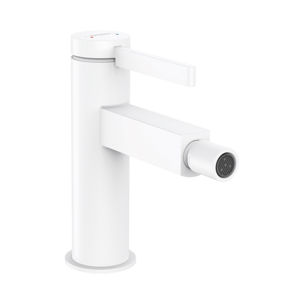 Hansgrohe Finoris Смеситель для биде однорычажный со сливным клапаном Push-Open белый матовый 76200700