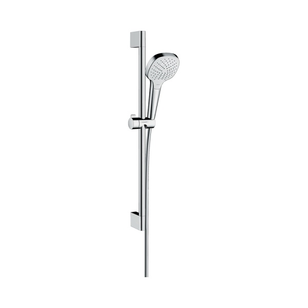 Hansgrohe Croma Select E Душевой набор Vario EcoSmart 9 л/мин со штангой 65 см хром-белый матовый 26583400