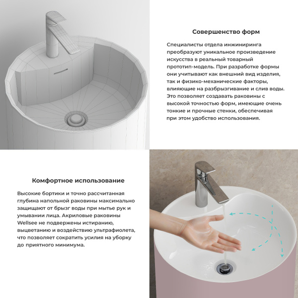 Напольная раковина для ванной Wellsee Chalice Perfection 230630000