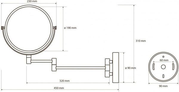 Косметическое зеркало Bemeta Dark 112201510